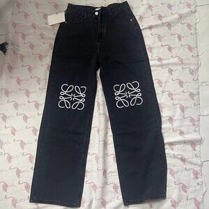 Loewe Anagram Straight Loose Jeans Black